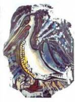 Pelican [b&w w-cut, rear stencil, paint thinner, 22 1/2 x 30 in.] 1980